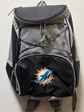 Miami Dolphins NFL Picnic Time PTX Insulated Backpack Cooler Bag Tailgate Gray